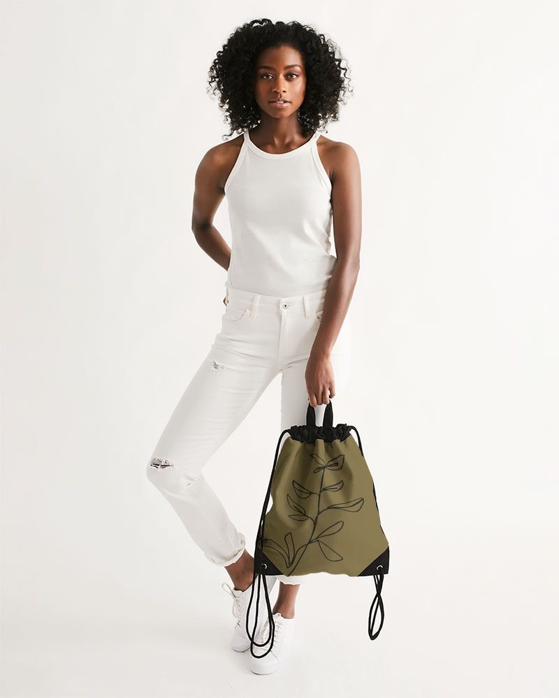 Thumbnail: Olive Green Canvas Drawstring Bag