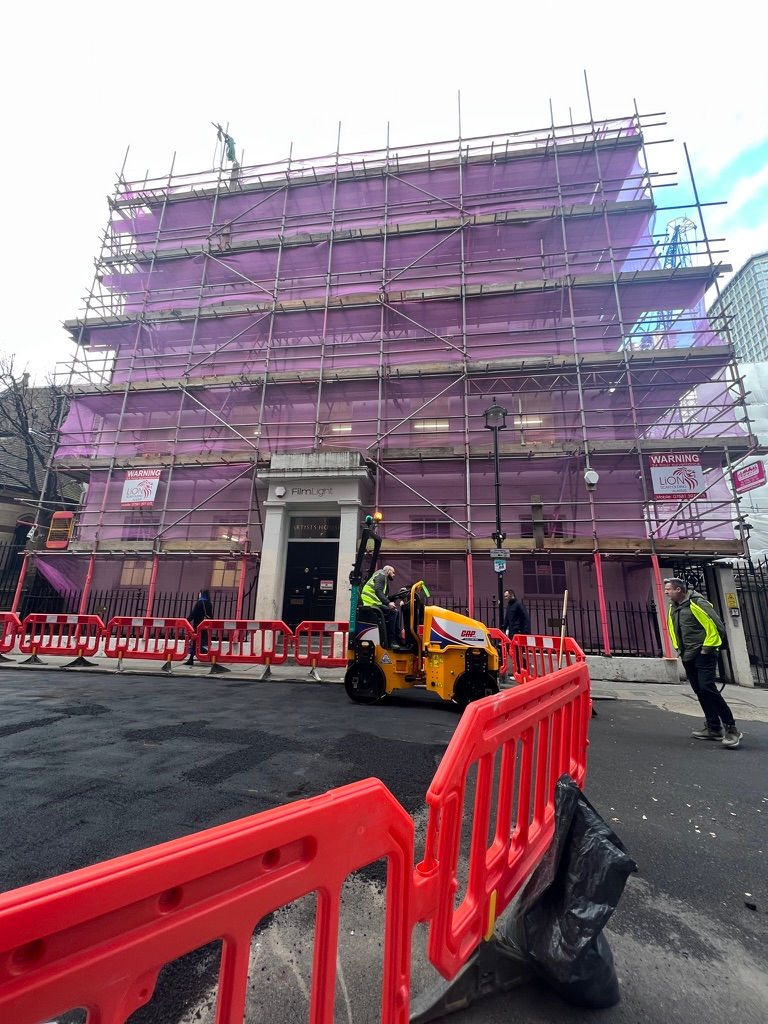 Soho Maintenance Ltd building under scaffolding