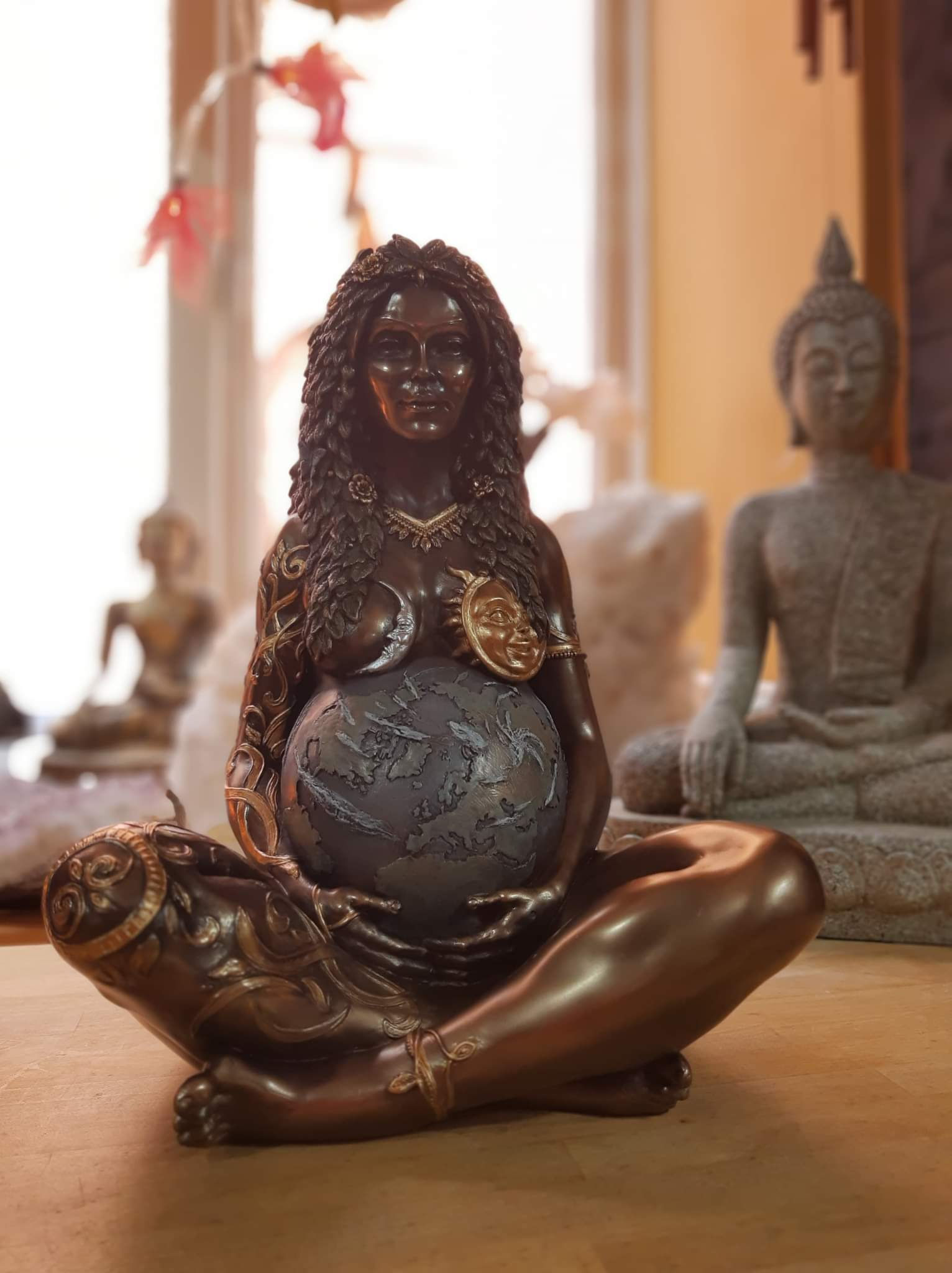 Bronze effect Mother Earth Statue 30cm