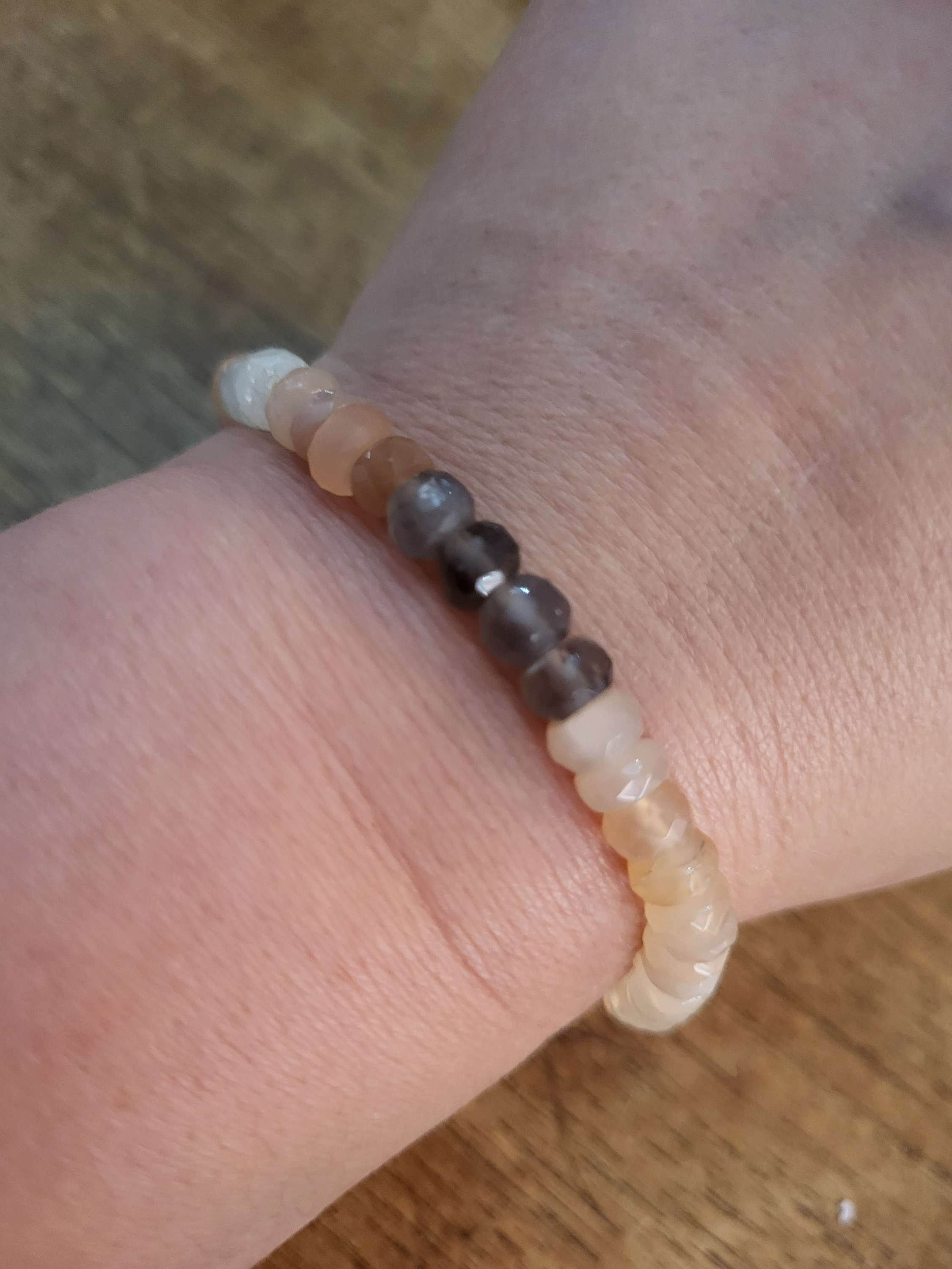 Faceted multi moonstone bracelet