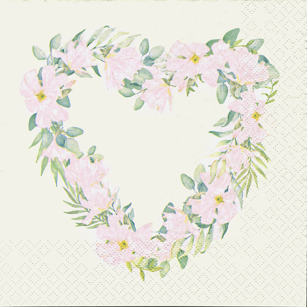 Serviette Blüten Herzen