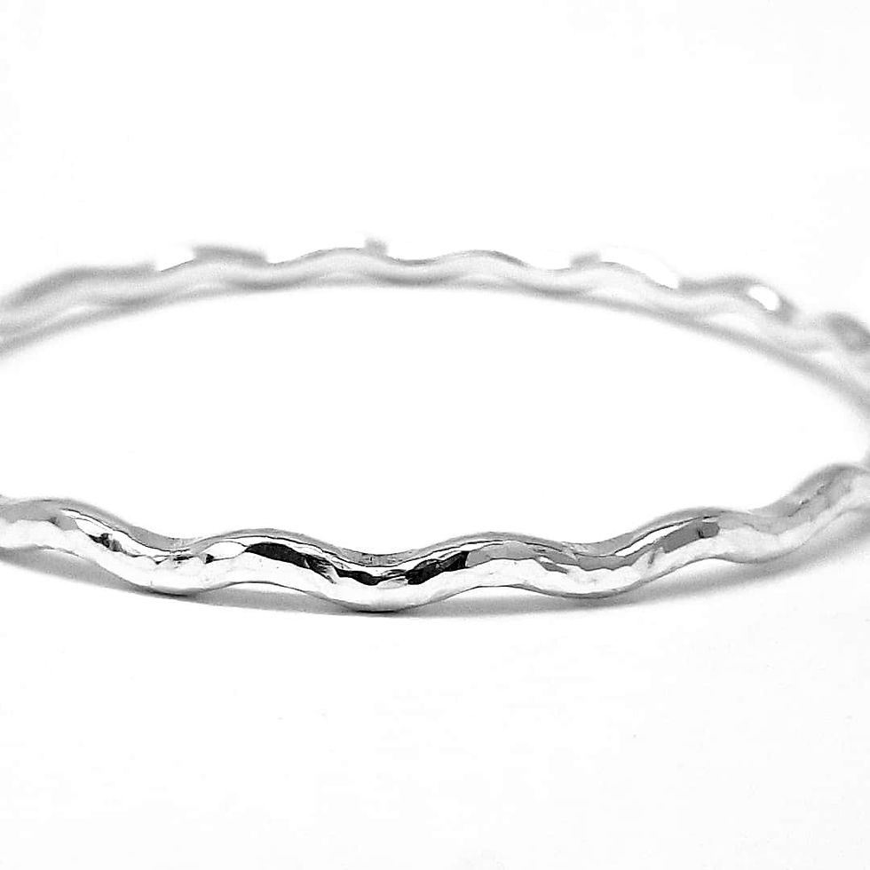 Thumbnail: Silver bangle - continuous ripples