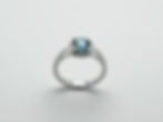 Thumbnail: 14 karat white gold blue topaz and diamond ring