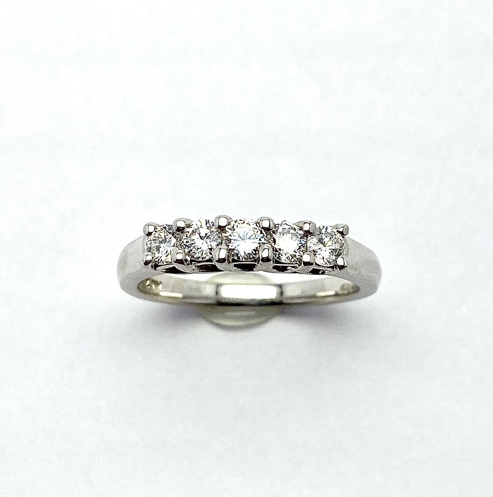 Thumbnail: 14 Karat White Gold Diamond Band