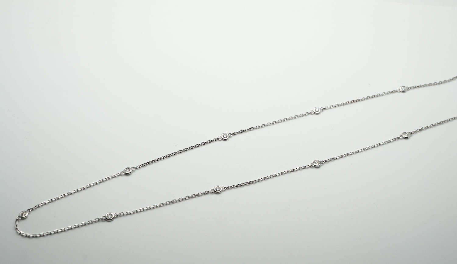 14 karat white gold diamond necklace