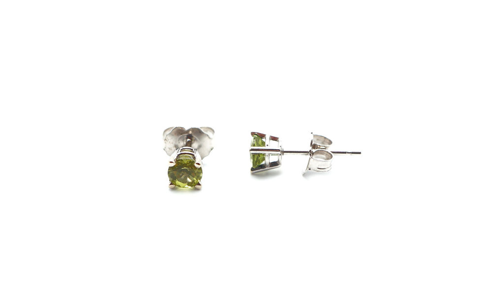 Thumbnail: 14 karat white gold peridot earrings