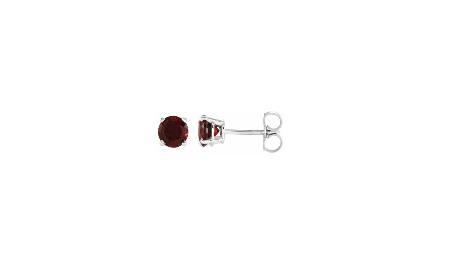 14 kt  White or Yellow Gold Garnet Earstuds