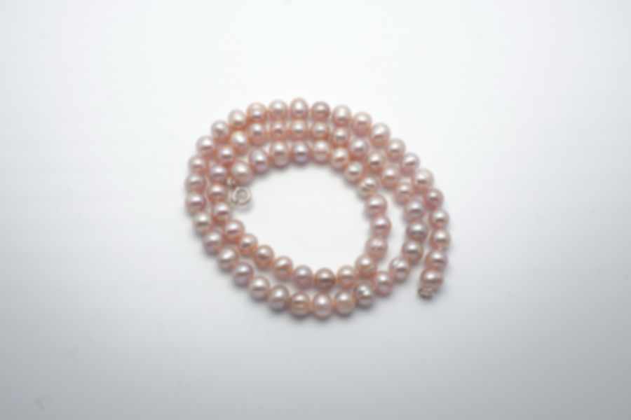 Chinese freshwater pearls with silver clasp