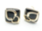 14 karat yellow gold black onyx earrings