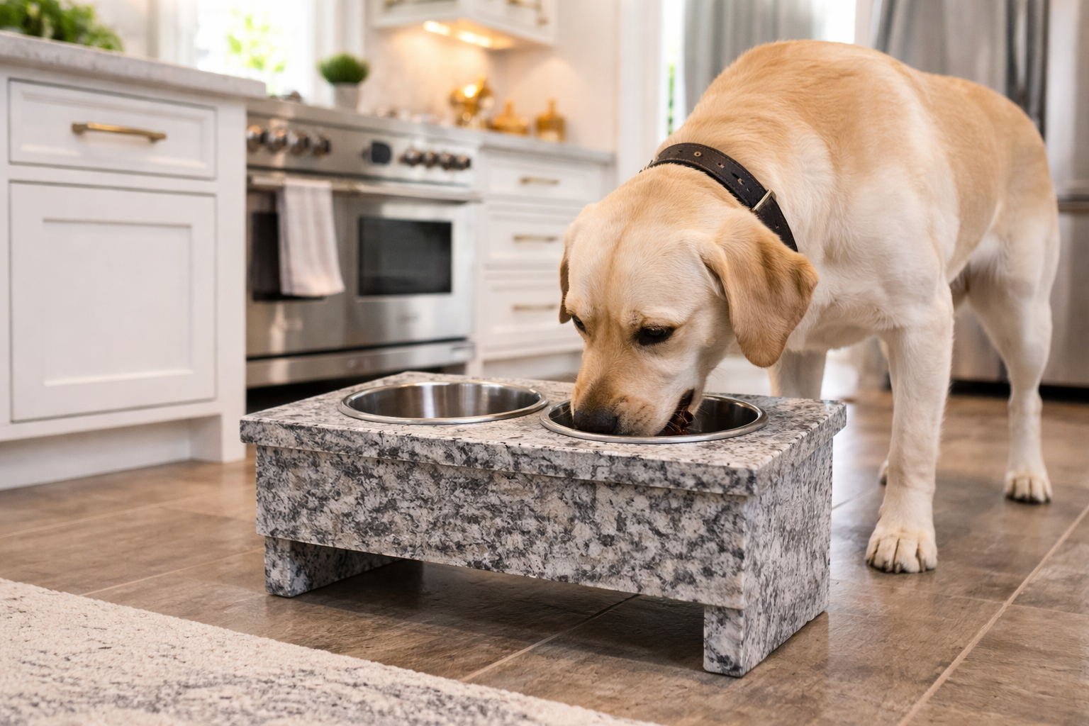 Caledonia Granite Dog Feeder