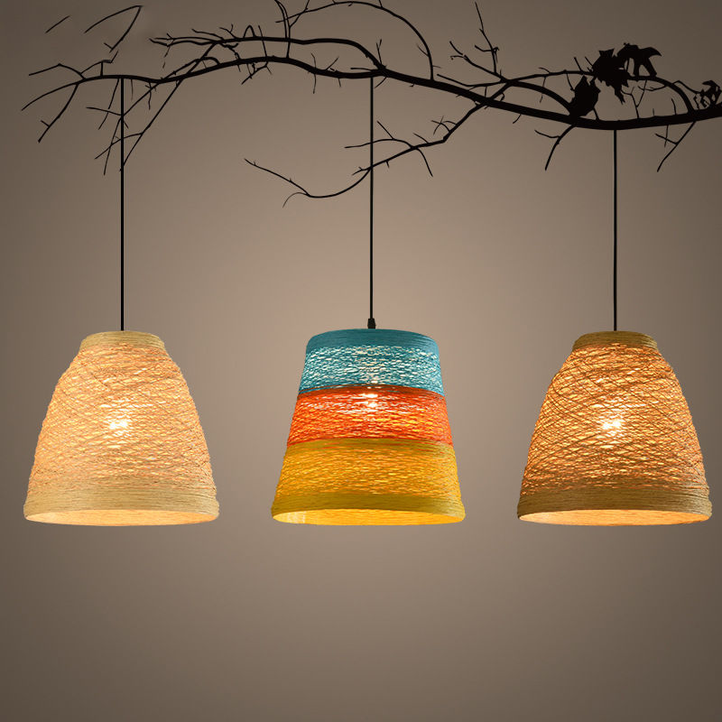 Ldyllic Creative Personality Coffee Shop Rattan Woven Rattan Ball Lamp Hot Pot