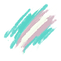 A scribble- style doodle with jagged lines that form the shape of a trans pride flag.
