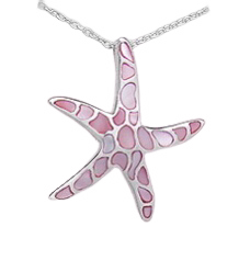Thumbnail: Starfish Pendant set with Pink Mother of Pearl