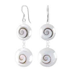 Shiva Eye Double Round Drop Earrings
