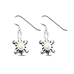 Small Shiva Eye Turtle Drop Earrings