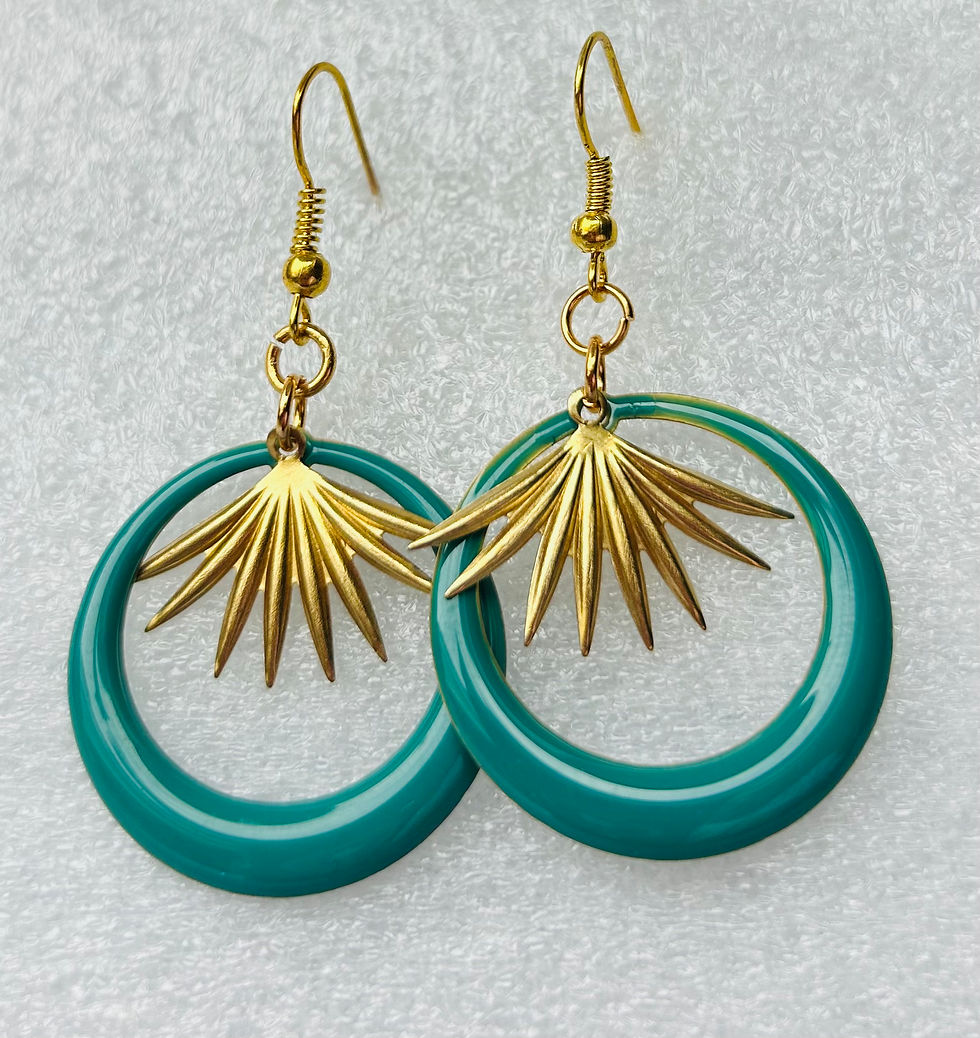 Boucles d'oreilles rondes turquoise