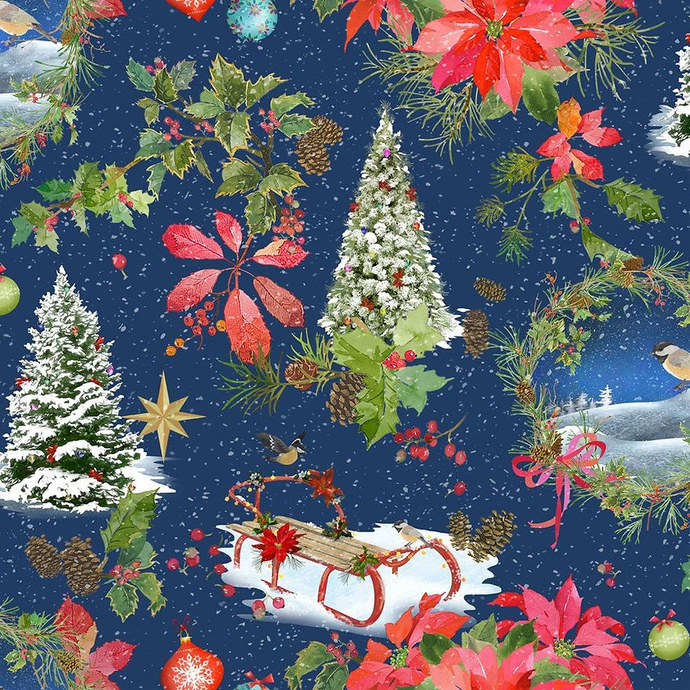 Thumbnail: 10" Square Winter's Eve Collection Clothworks Fabrics