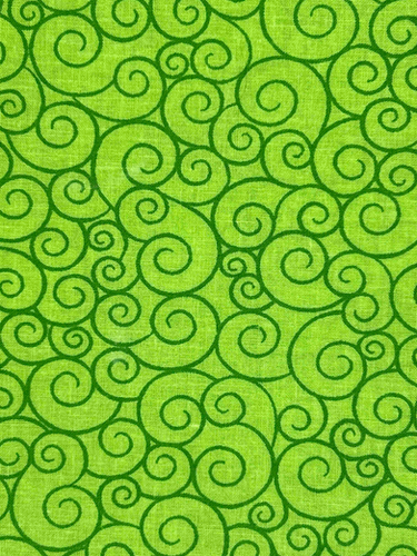 Bright Green Swirl Print Cotton Fabric | Stitching Grannies