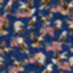 Eagle American Flag Blue Fabric