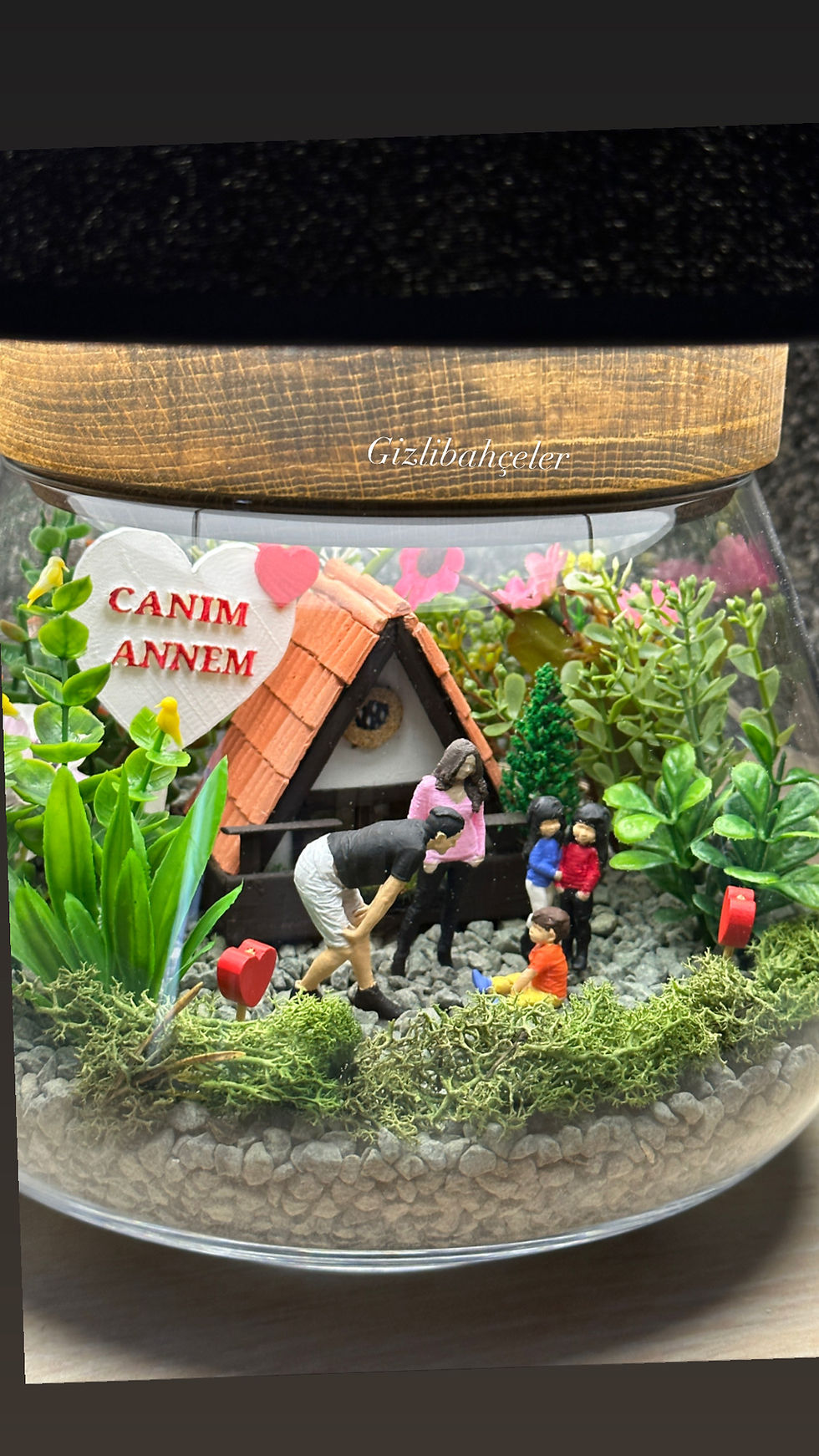 Küçük resim: Anneler Gününe Özel Ailem Abajur Teraryum