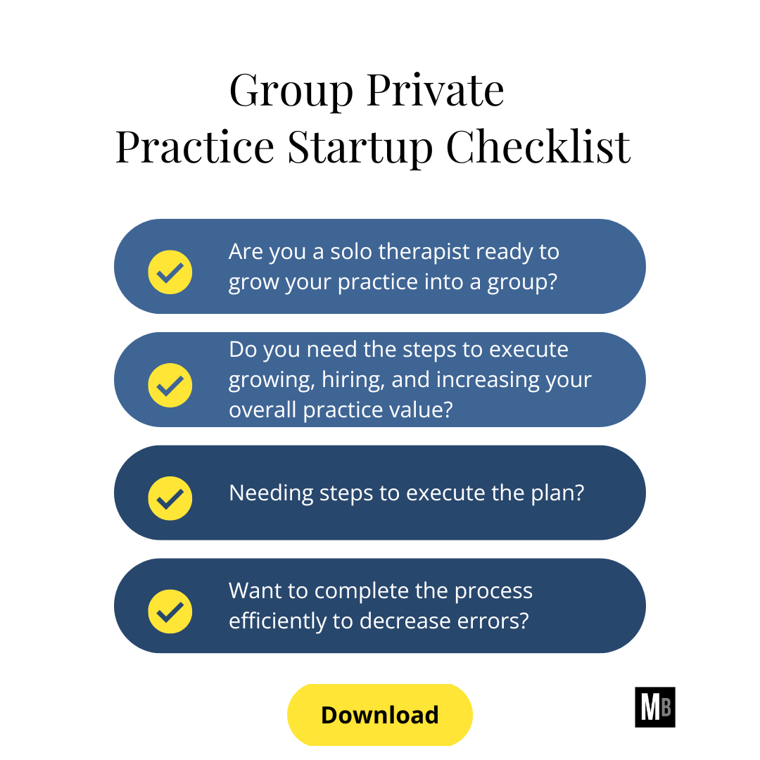 Group Private Practice Startup Checklist