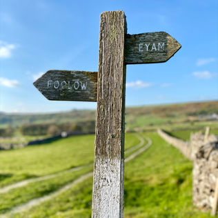 Peak District sign post for walks & adventures