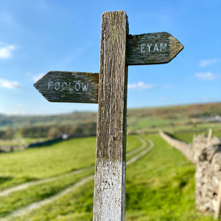Peak District sign post for walks & adventures