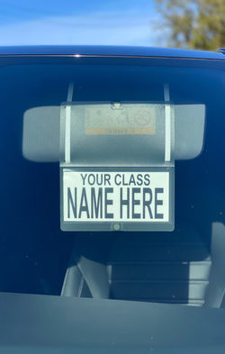 CarID PRINTED WITH YOUR CHILDS CLASS AND YOUR FAMILY NAME