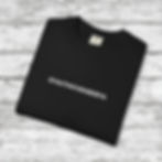 A black T-shirt with the text GYAITMFHRNBIBYA in white capital letters centered on the front