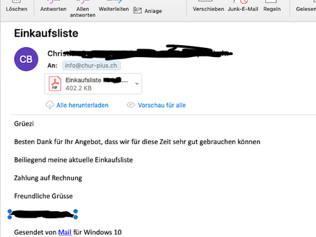 Feedback von Bestellern