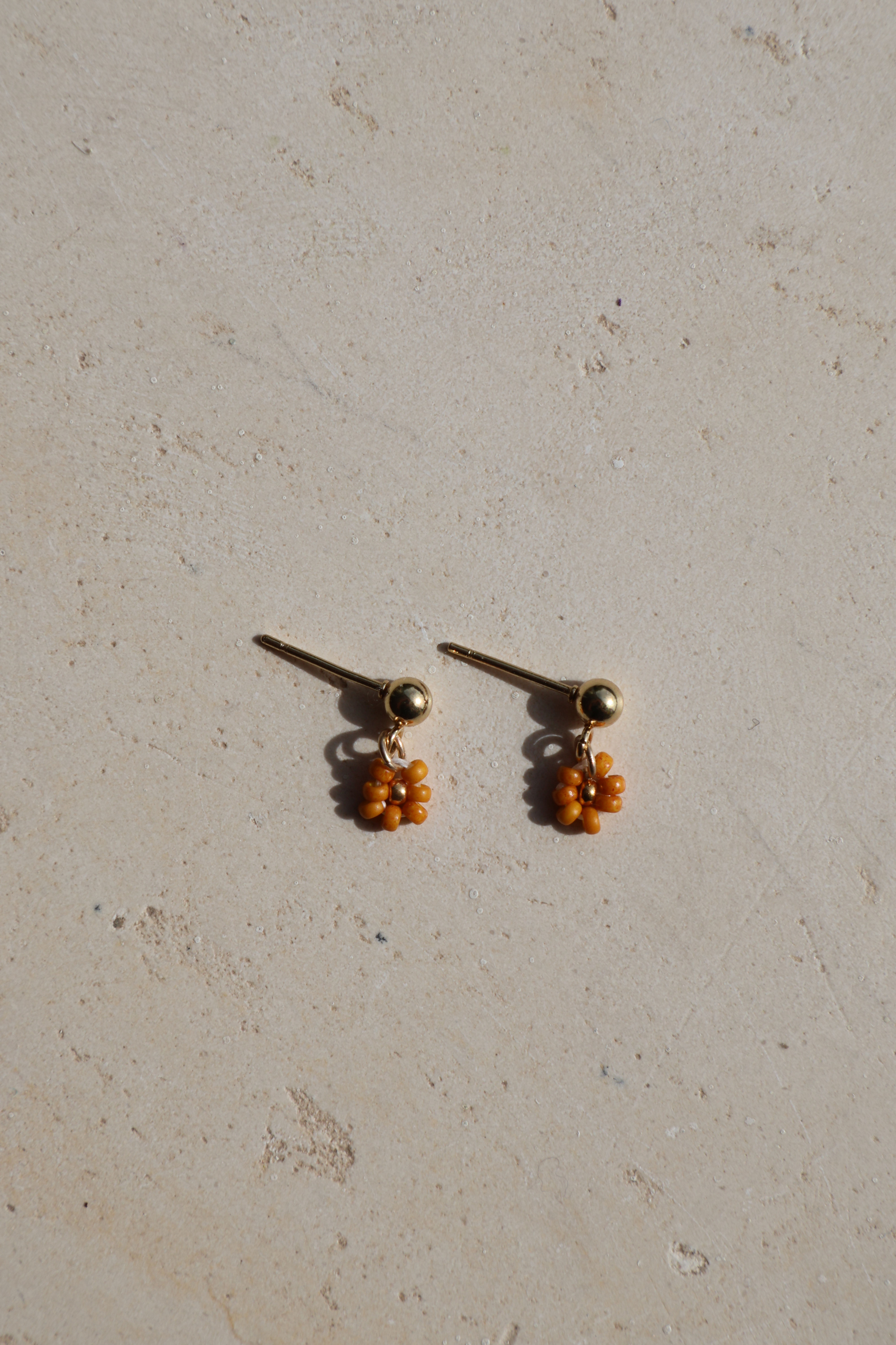 Yellow Daisy Charm Studs