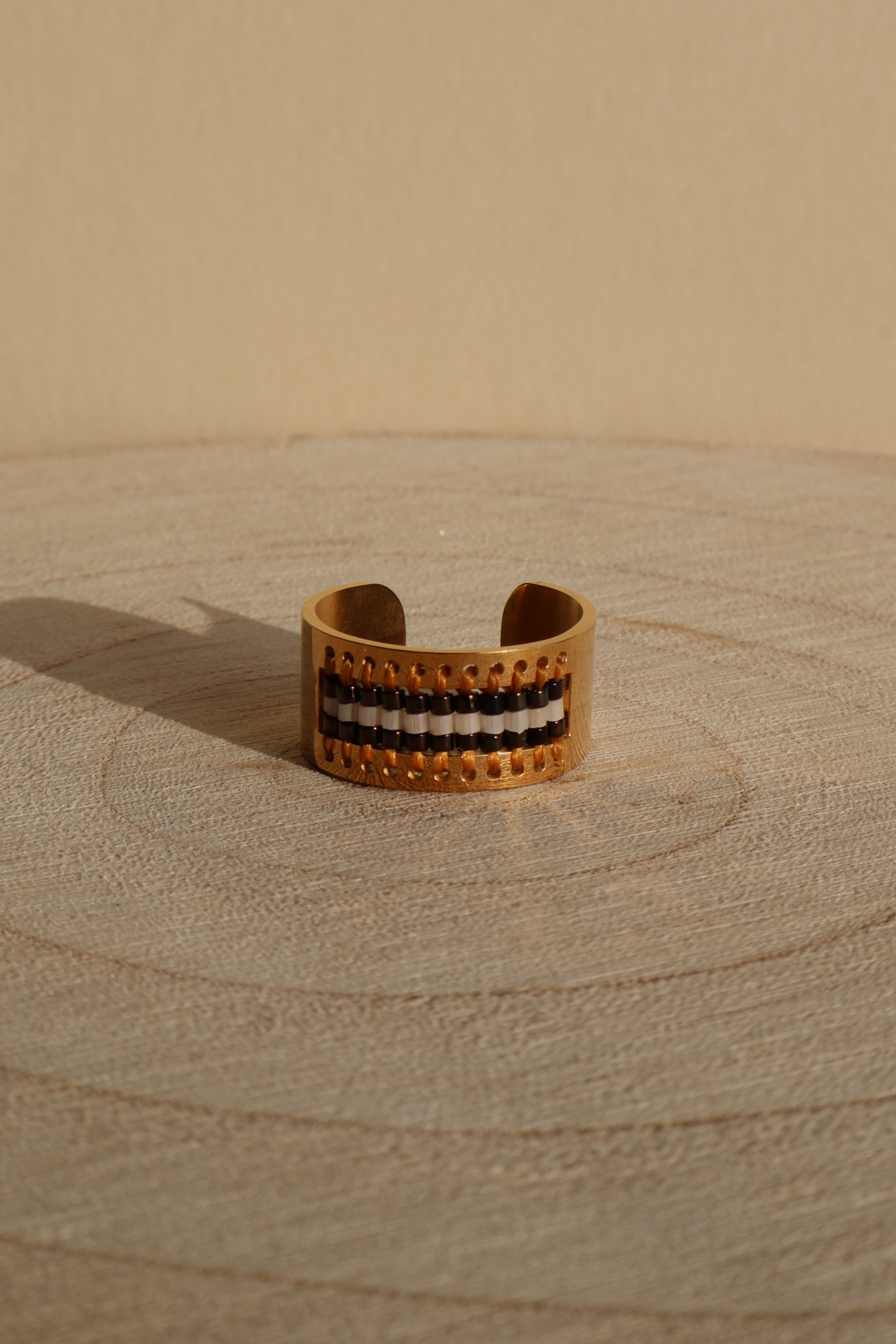 Espresso Miyuki Band Ring