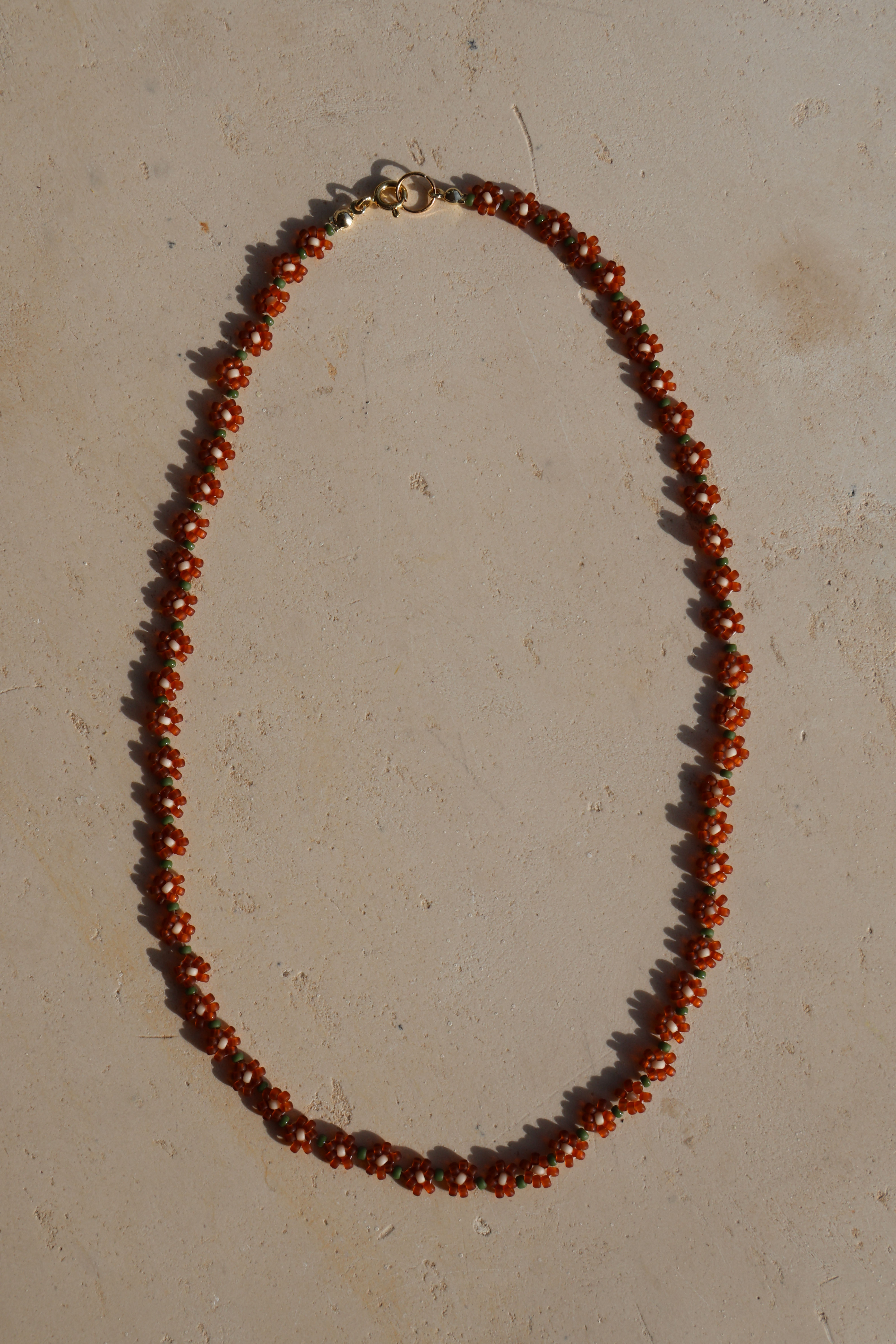 Brown Daisy Chain Necklace