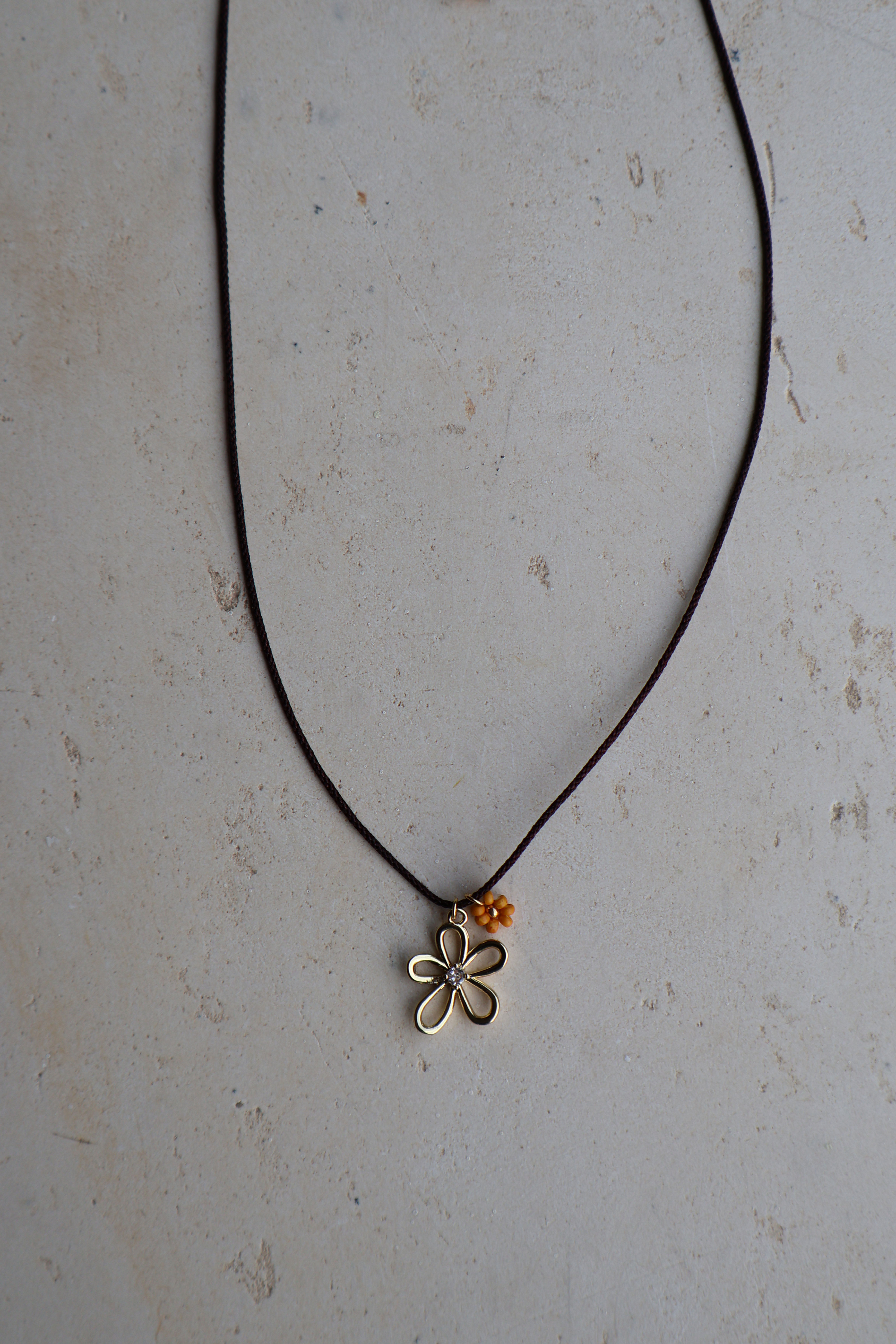 Yellow Daisy Chord Necklace