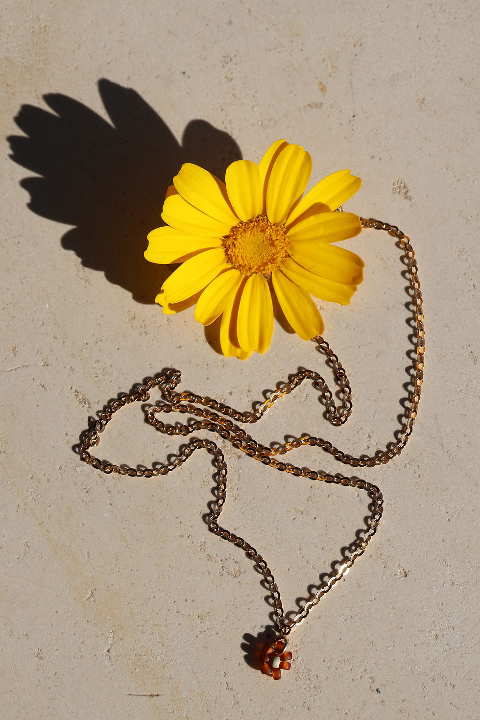Thumbnail: Brown Daisy Charm Necklace