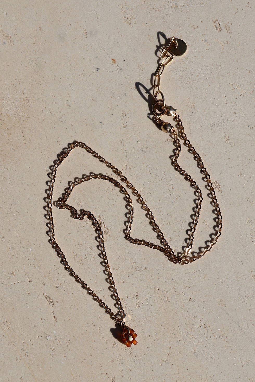 Thumbnail: Brown Daisy Charm Necklace