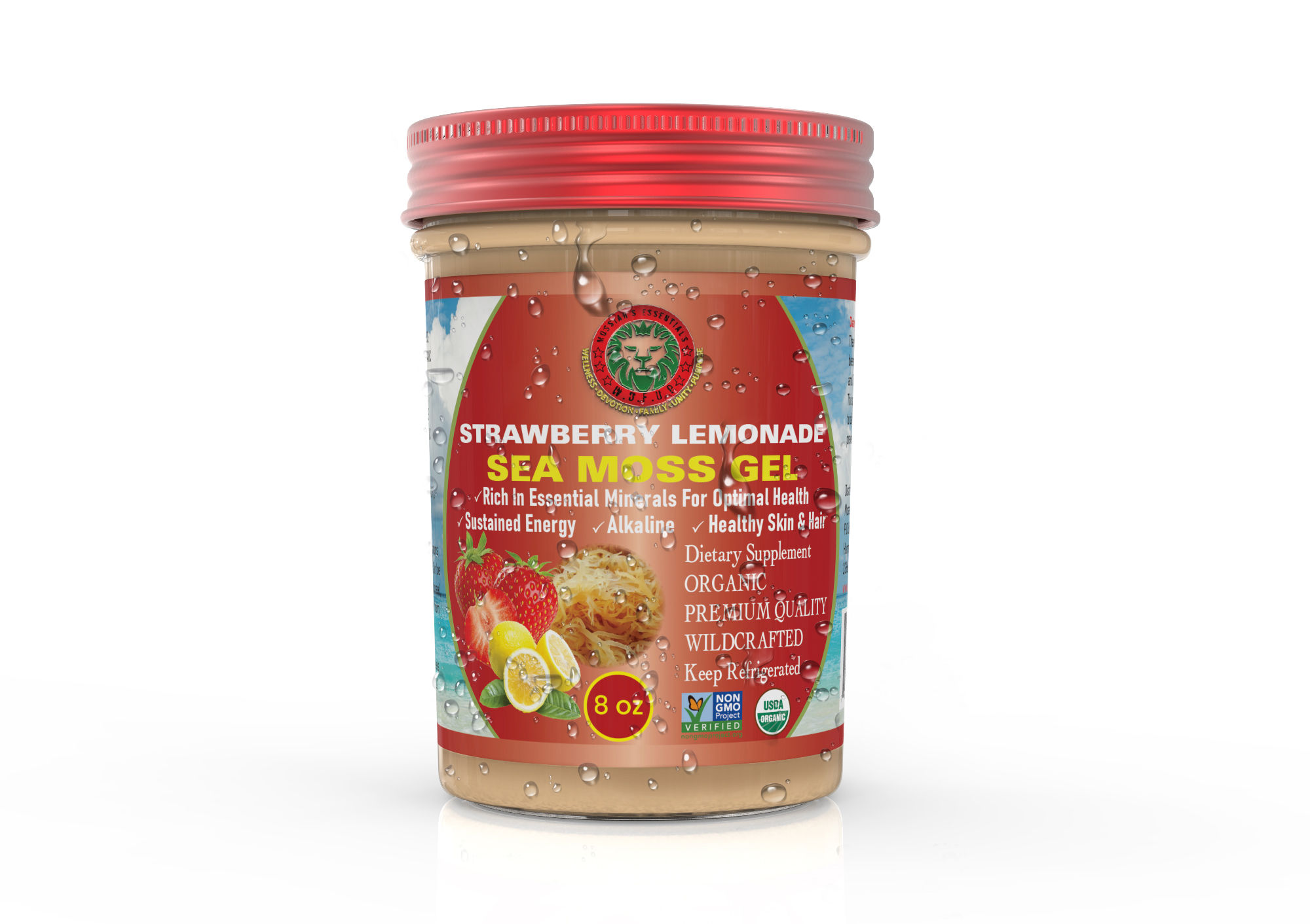 8oz Strawberry Lemonade Sea Moss Gel