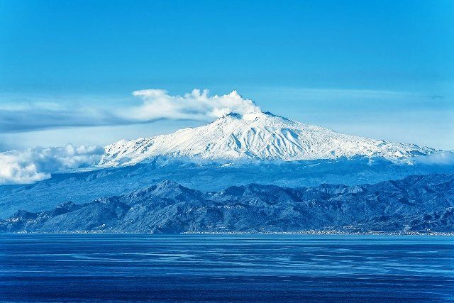 etna from the strait of messina