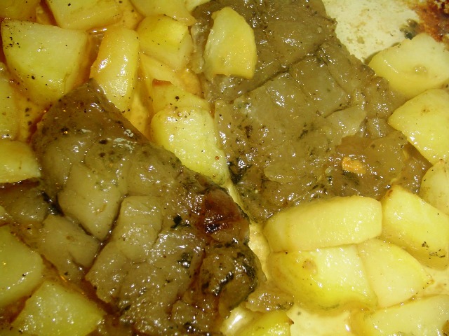 pork fritters with potatoes