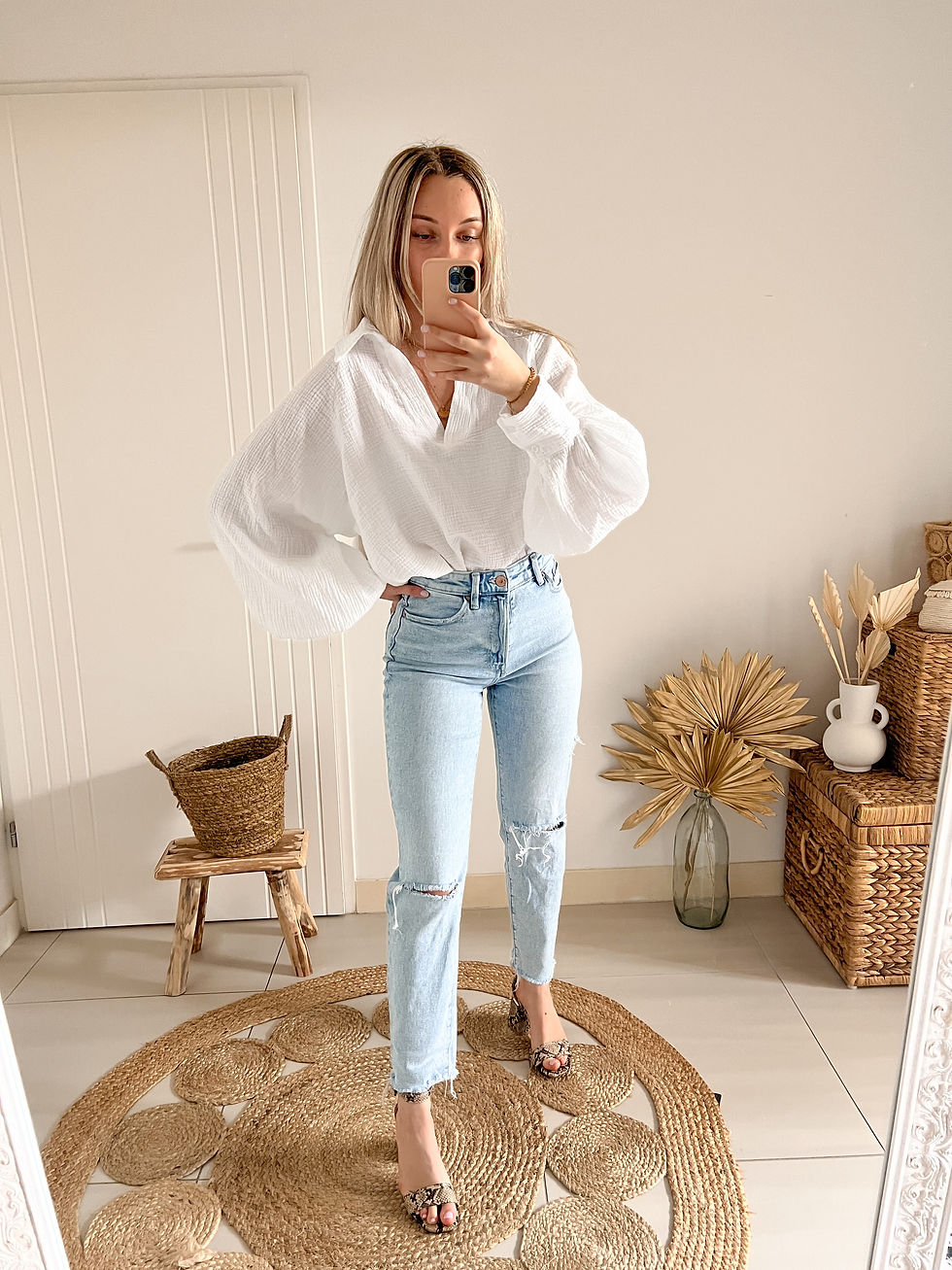 Miniature : Blouse Tissaya gaze de coton blanche