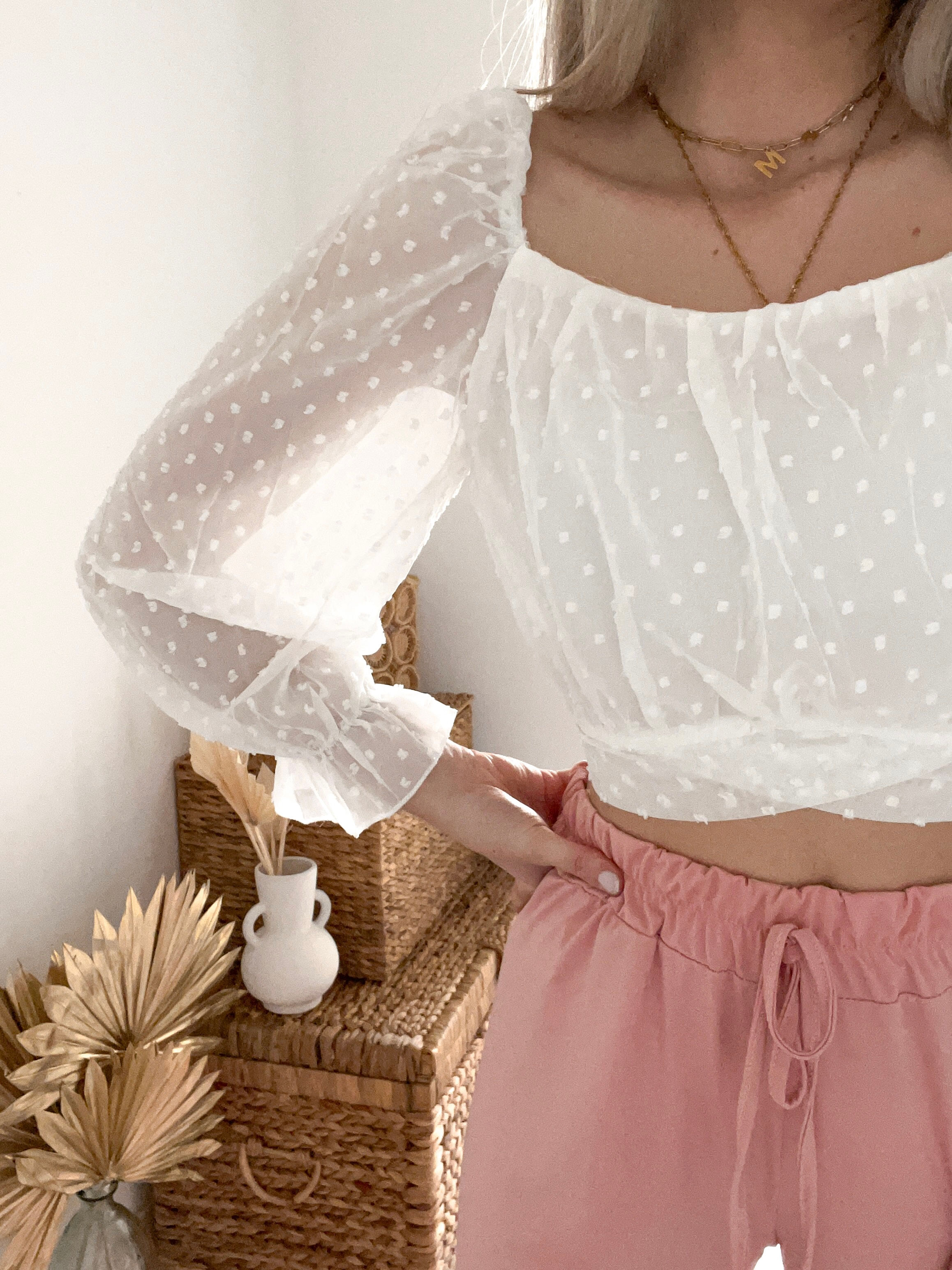 Top Louise blanc à nouer 