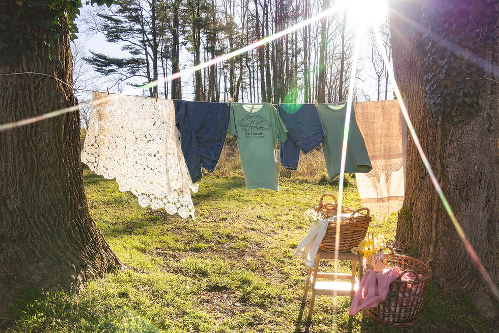 laundry hanging on a clothes line