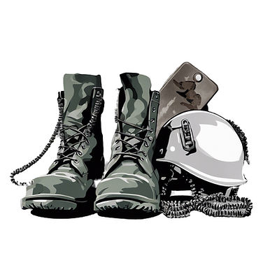 Photo of military boots and army helmet