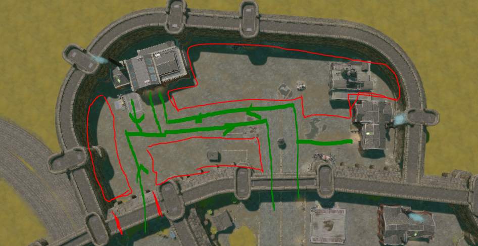 Very rough initial layout for the Blemish Industrial District