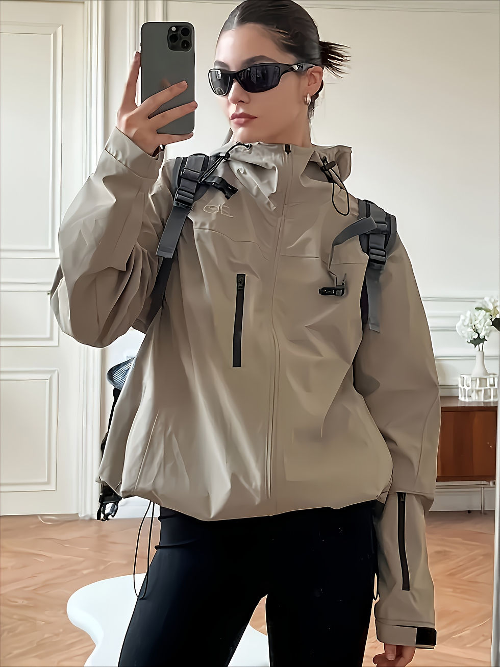 Jaqueta com Capuz e Zíper – Jaqueta Casual com Manga Longa e Resistente ao Vento