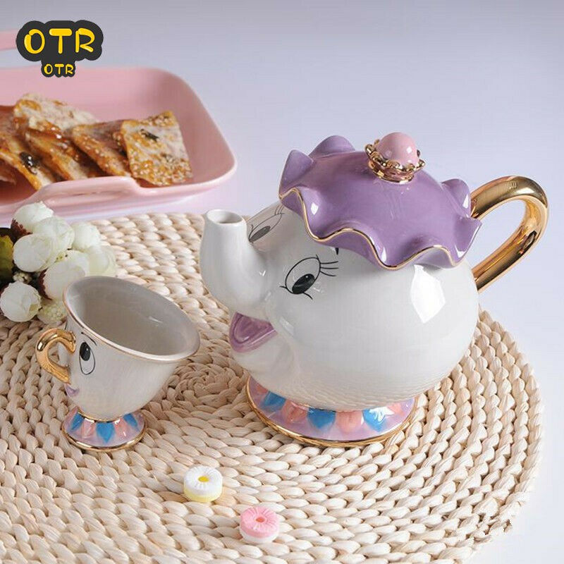 Jogo de chá xícara de chá - Bela e a Fera