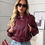 Miniatura: LY VAREY LIN Jaqueta Casual Feminina em couro