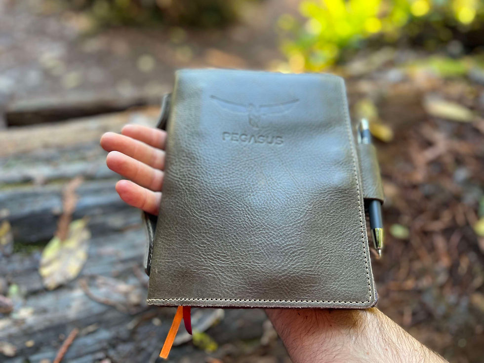 Thumbnail: Signature Leather Cover in gray with accessories