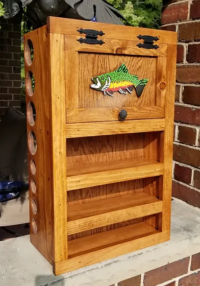 Rod and reel storage cabinet clearance