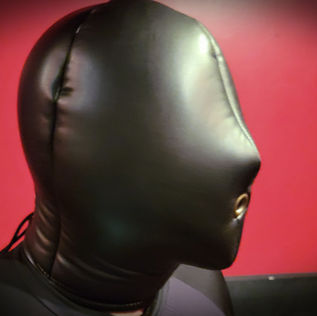 Puffy bondage hood
